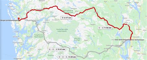 oslo to bergen train timetable